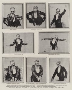 Estudos de retrato do ex-presidente da Câmara dos Deputados da França